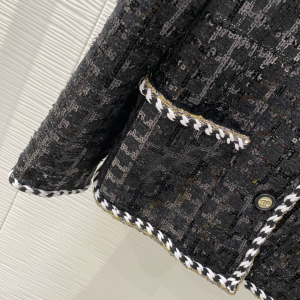 Luxury Womens Clothing Chanel Classic Black Tweed Jacket SML A154PP780 AA163265