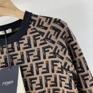 Luxury Womens Clothing Fendi Printed FF Logo Jumper Sweater SML A154PP580 AA163268