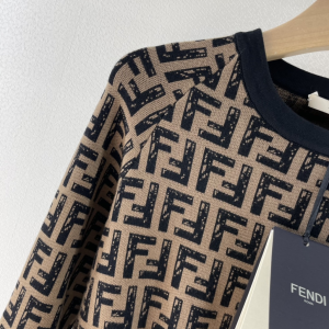 Luxury Womens Clothing Fendi Printed FF Logo Jumper Sweater SML A154PP580 AA163268