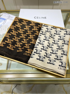 Luxury Womens Scarf Celine Beige Triomphe Silk Scarf 140x140CM A151PP250 AA162924