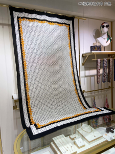 Celine Macadam Logo Silk Scarf White 