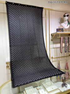 Celine Triomphe Silk Scarf Black 