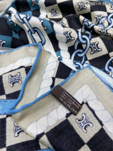 Luxury Womens Scarf Celine Triomphe Silk Scarf in Blue 140x140CM A151PP300 AA162952
