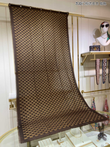 Celine Triomphe Silk Scarf Brown 