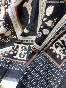 Luxury Womens Scarf Fendi Black Silk Scarf 110x200CM A151PP260 AA162928