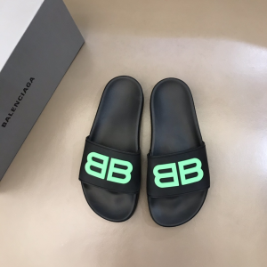 Balenciaga Green BB Slide Sandal Black 