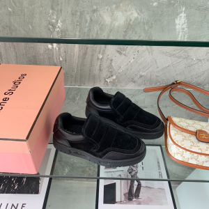 Acne Studios Buller Perfortated Suede Leather Slip on Sneakers Black Acne Studios Buller Perfortated Suede Leather Slip on Sneakers Black