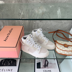 Acne Studios Buxeda Suede Trimmed Leather High Top Sneakers Boot White Acne Studios Buxeda Suede Trimmed Leather High Top Sneakers Boot White