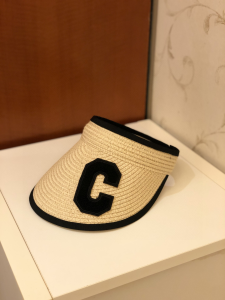 Celine Straw Visor Hat Beige 