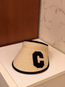 Luxury Womens Hat Celine Straw Visor Hat in Beige A190PP85 AA163339