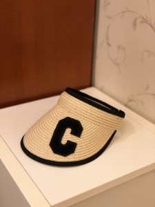 Luxury Womens Hat Celine Straw Visor Hat in Beige A190PP85 AA163339