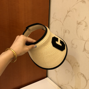 Luxury Womens Hat Celine Straw Visor Hat in Beige A190PP85 AA163339