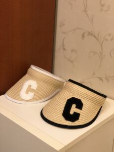 Luxury Womens Hat Celine Straw Visor Hat in Beige A190PP85 AA163340