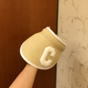 Luxury Womens Hat Celine Straw Visor Hat in Beige A190PP85 AA163340