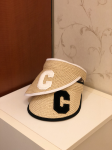 Luxury Womens Hat Celine Straw Visor Hat in Beige A190PP85 AA163340