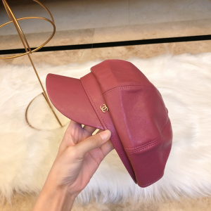 Luxury Womens Hat Chanel Purple Leather CC Newsboy Hat A190PP95 AA163343