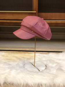 Luxury Womens Hat Chanel Purple Leather CC Newsboy Hat A190PP95 AA163343
