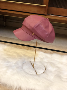 Luxury Womens Hat Chanel Purple Leather CC Newsboy Hat A190PP95 AA163343