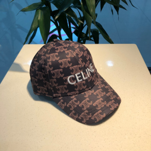 Luxury Womens Hats Celine Black Triomphe Cotton Baseball Hat A190PP90 AA163931