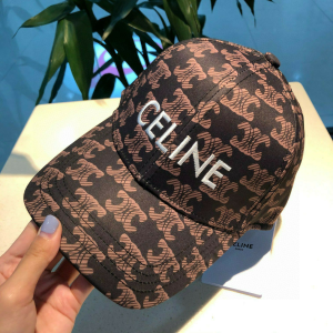 Luxury Womens Hats Celine Black Triomphe Cotton Baseball Hat A190PP90 AA163931