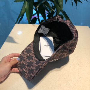 Luxury Womens Hats Celine Black Triomphe Cotton Baseball Hat A190PP90 AA163931