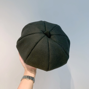 Luxury Womens Hats Celine Black Wool Classic French Beret Hat A190PP100 AA163870