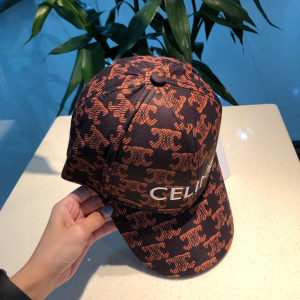 Luxury Womens Hats Celine Brown Triomphe Cotton Baseball Hat A190PP90 AA163930