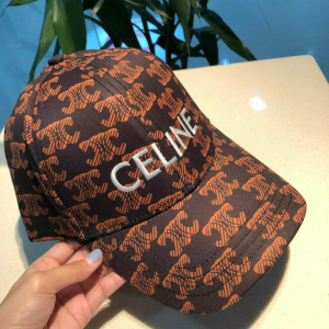 Luxury Womens Hats Celine Brown Triomphe Cotton Baseball Hat A190PP90 AA163930