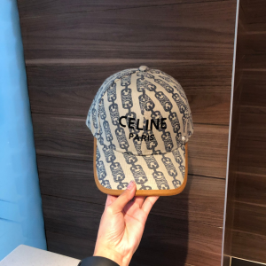 Celine Triomphe Link Cotton Baseball Hat 