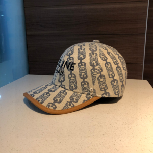 Luxury Womens Hats Celine Triomphe Link Cotton Baseball Hat A190PP95 AA163927