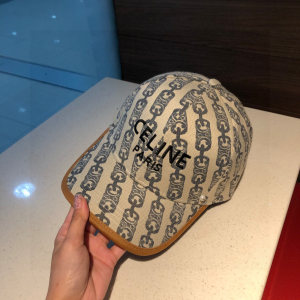 Luxury Womens Hats Celine Triomphe Link Cotton Baseball Hat A190PP95 AA163927