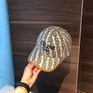 Luxury Womens Hats Celine Triomphe Link Cotton Baseball Hat A190PP95 AA163927