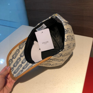 Luxury Womens Hats Celine Triomphe Link Cotton Baseball Hat A190PP95 AA163927