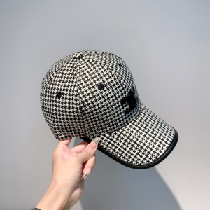 Luxury Womens Hats Celine Triomphe Logo Cotton Baseball Hat Black A190PP95 AA163898