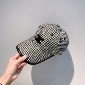 Luxury Womens Hats Celine Triomphe Logo Cotton Baseball Hat Black A190PP95 AA163898