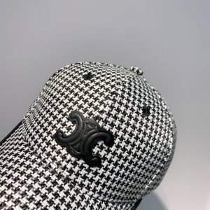 Luxury Womens Hats Celine Triomphe Logo Cotton Baseball Hat Black A190PP95 AA163898