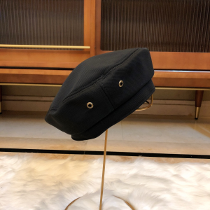 Luxury Womens Hats Chanel CC Black Cotton Beret Hat A190PP95 AA163939