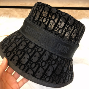 Luxury Womens Hats Dior Black Dior Oblique Mesh Bucket Hat A190PP105 AA163932