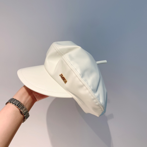Luxury Womens Hats Dior White Leather Newsboy Cap Hat A190PP100 AA163874