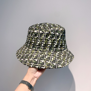 Fendi FF Logo Jacquard Cotton Bucket Hat 