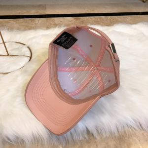 Luxury Womens Hats Prada Triangle Logo Pink Cotton Baseball Hat A190PP95 AA163915