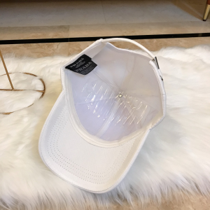 Luxury Womens Hats Prada Triangle Logo White Cotton Baseball Hat A190PP95 AA163914