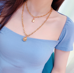 Luxury Womens Jewelry Tiffany HardWear City Wrap Necklace in Gold A205PP280 AA163968