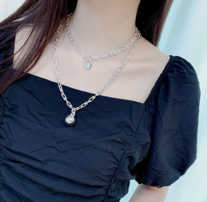 Luxury Womens Jewelry Tiffany HardWear City Wrap Necklace in Silver A205PP280 AA163967