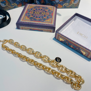 Luxury Womens Jewelry Dior CD Navy Gold Line Necklace A152PP180 AA164413
