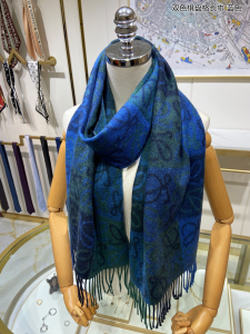 Loewe Anagram Cashmere Wool Scarf Blue
