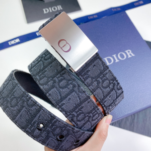 Dior Mens Black Dior Oblique Belts 34MM 