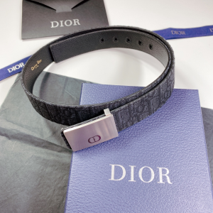 Luxury Mens Belts Dior Mens Black Dior Oblique Belts 34MM A191PP240 AA164494