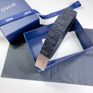 Luxury Mens Belts Dior Mens Black Dior Oblique Belts 34MM A191PP240 AA164494