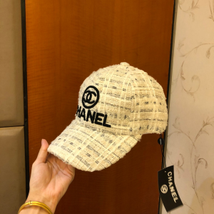 Chanel White Tweed Baseball Hat 